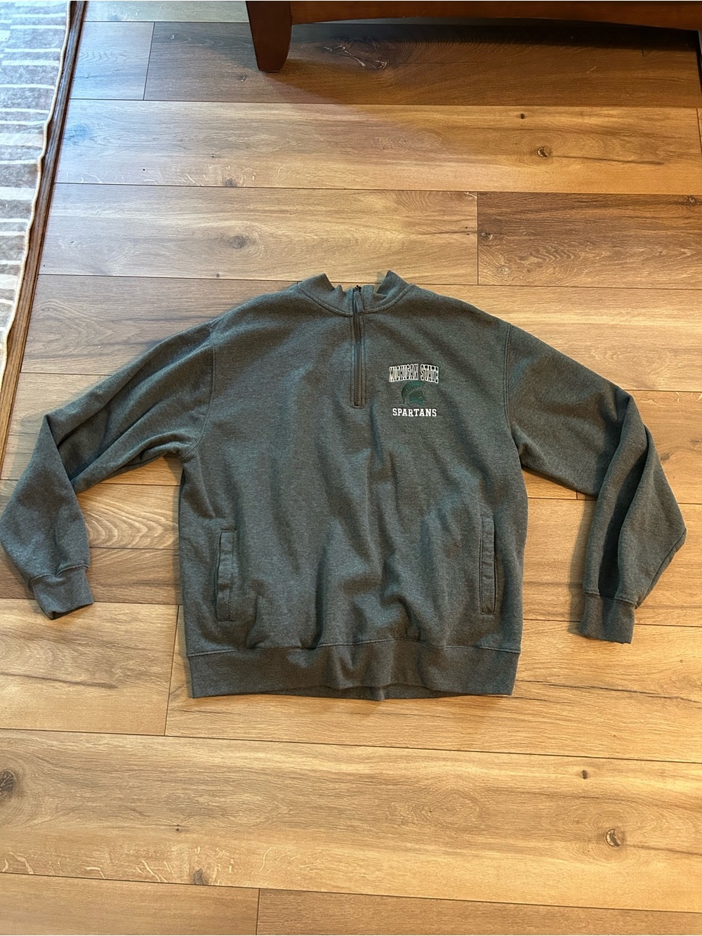 Michigan State Spartans Y2K Quarter-Zip Pullover — Grey & Green